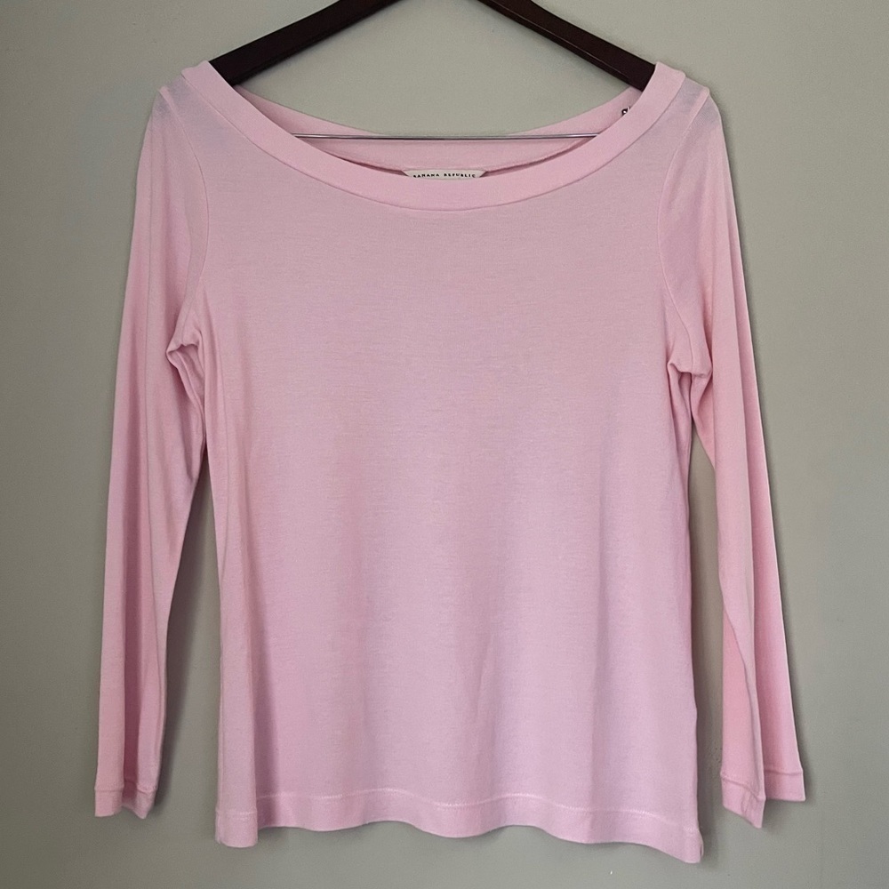 Banana Republic | Light Pink Long Sleeve Cotton Tee | Medium
